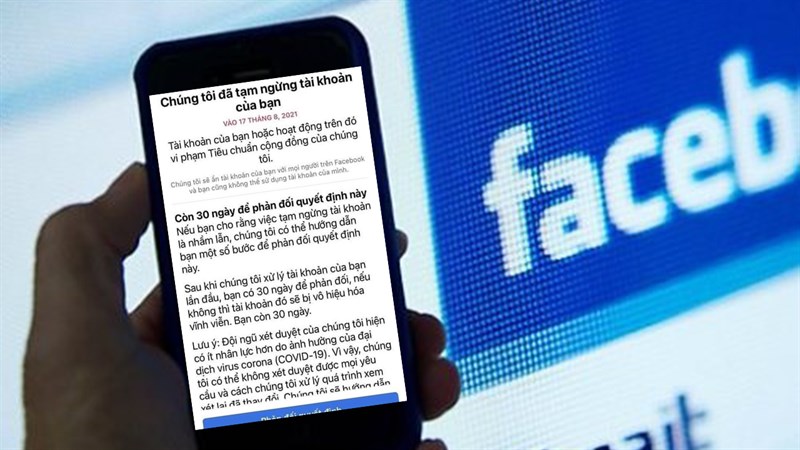 Tài khoản Facebook bị vô hiệu hoá là trường hợp bị tạm ngưng sử dụng Facebook